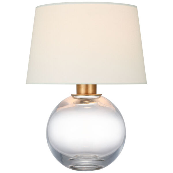 Masie Small Table Lamp in Clear Glass with Linen Shade by Chapman  and  Myers, image 1