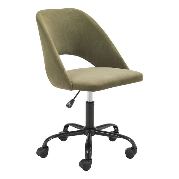 Treibh Olive Green and Black Office Chair, image 1
