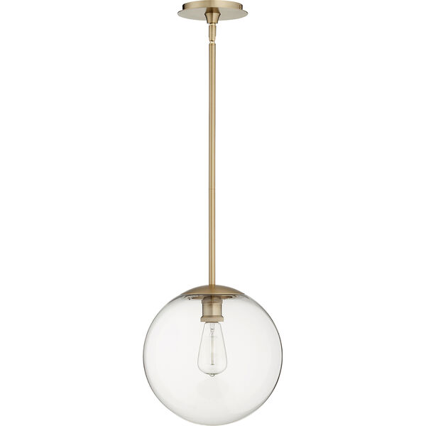 Aged Brass One-Light 12-Inch Pendant, image 1