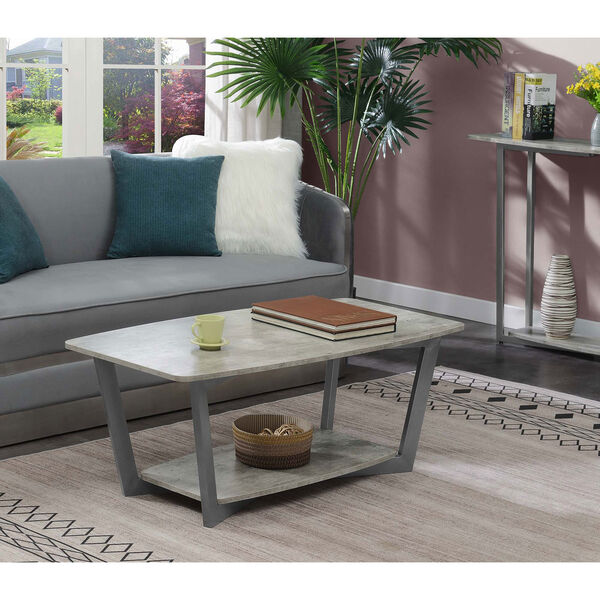 River Station Faux Birch and Gray Frame Coffee Table, image 3