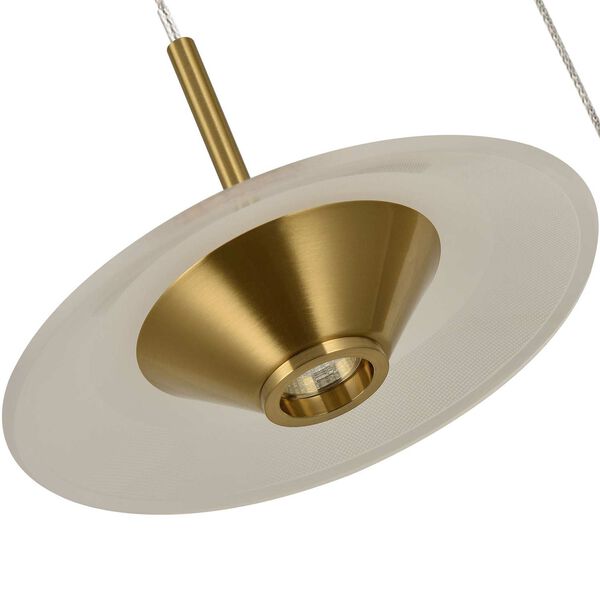 Ferrara Antique Brass Adjustable Three-Light Integrated LED Pendant, image 5