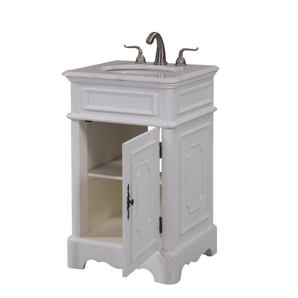Retro Antique Frosted White Vanity Washstand, image 4