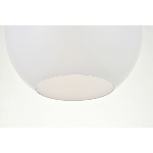 Baxter Black and Frosted White Seven-Inch One-Light Semi-Flush Mount, image 6