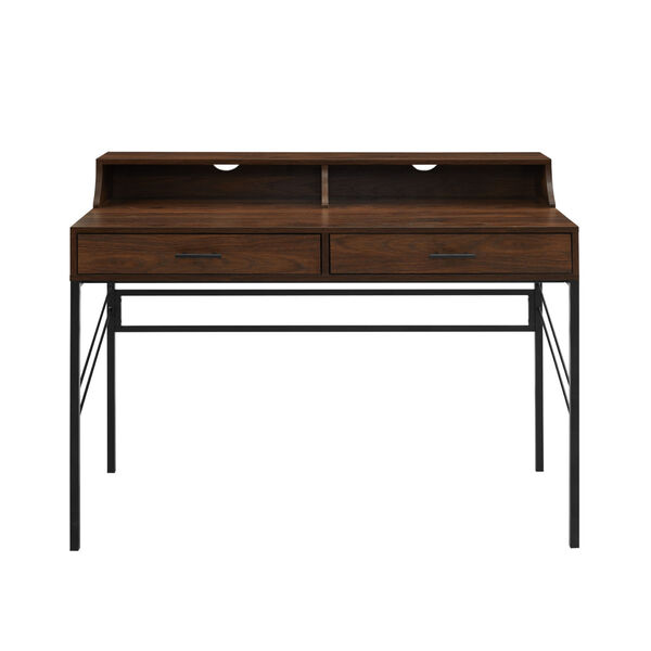 Vetti Dark Walnut Two Drawer Desk with Hutch, image 5