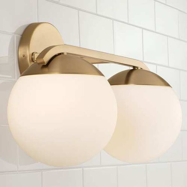 Oliver Matte Brass Two-Light Bath Vanity, image 3