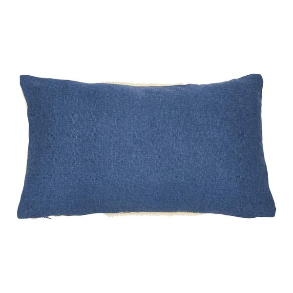 Blue Cotton Tufted Lumbar 20 x 12-Inch Pillow, image 4