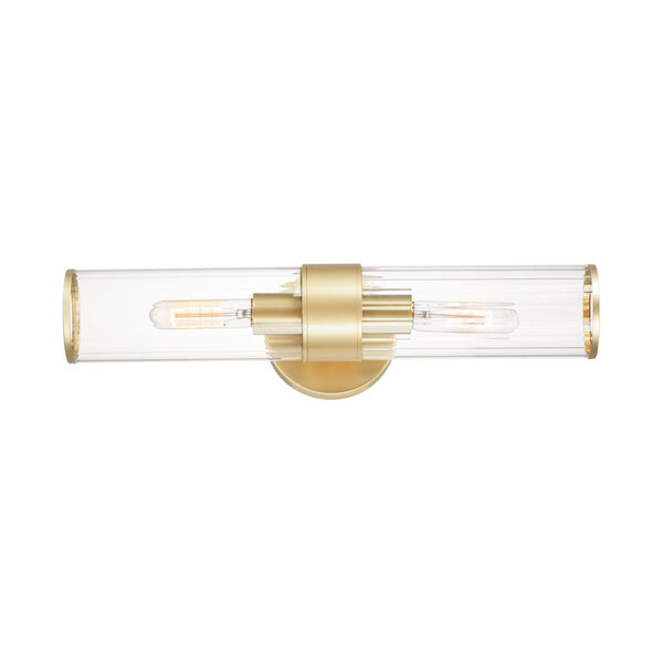 Crosby Satin Brass Two-Light Wall Sconce, image 1