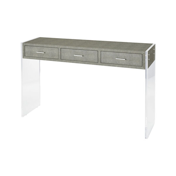 Monaco Grey Faux Shagreen and Clear Acrylic 48-Inch Console Table, image 1