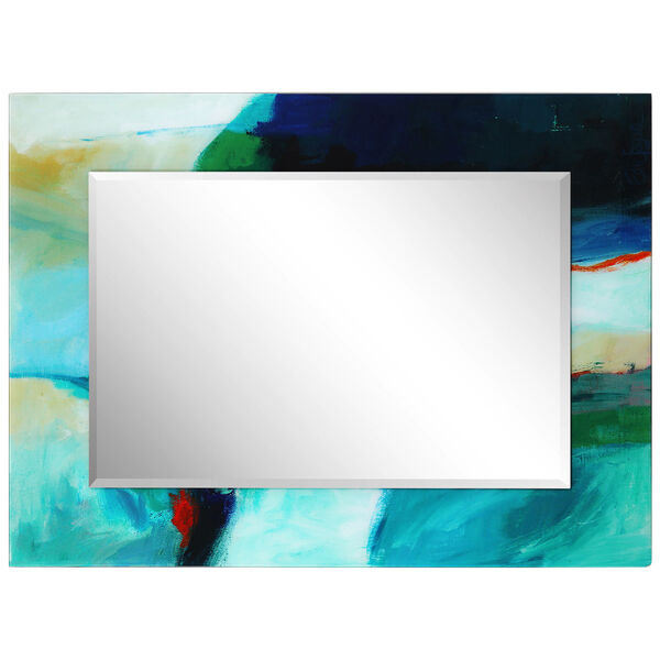 Sky Blue 48 x 36-Inch Rectangular Beveled Wall Mirror, image 3