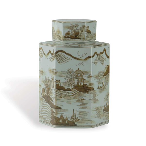 Canton Brown Decorative Jar, image 1