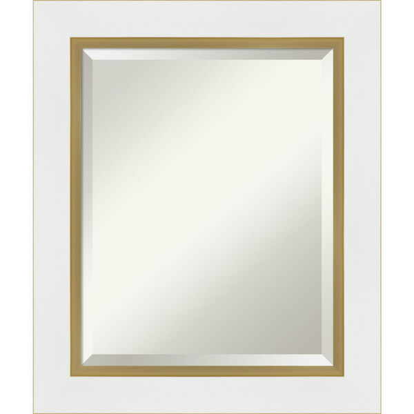 Eva White and Gold Bathroom Vanity Wall Mirror, image 1