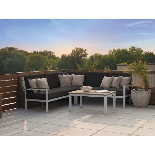 Travira Jet Black Four-Piece Outdoor Loveseat and Coffee Table Chat Set, image 2