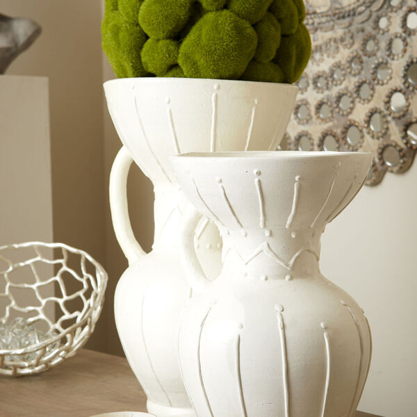 White 12-Inch Ravine Vase, image 2