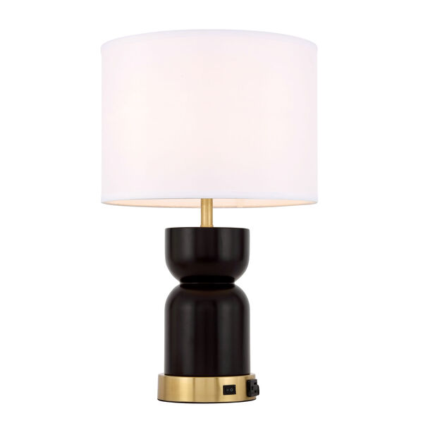 Jericho Brushed Brass and Dark Red One-Light Table Lamp, image 4