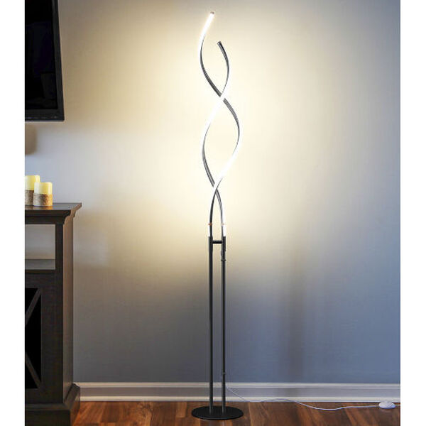 Embrace Black Two-Light Integrated LED Floor Lamp, image 2
