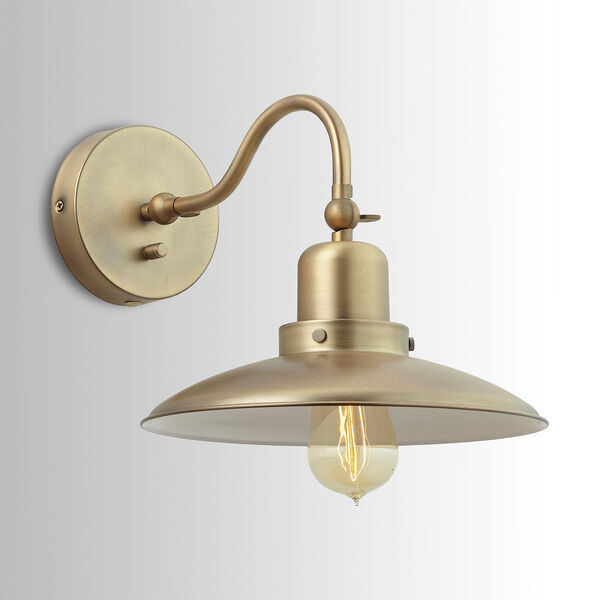 Aged Brass 10-Inch One-Light Sconce, image 2