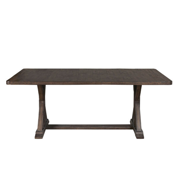 Sawmill Distressed Espresso Trestle Dining Table, image 2