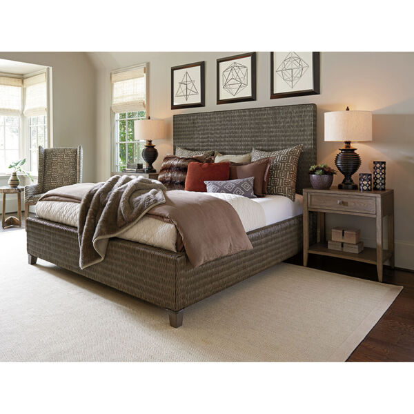 Cypress Point Smoke Gray Driftwood Isle Woven Queen Platform Bed, image 2