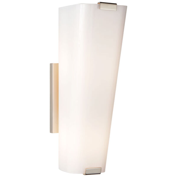 Alpine Single Sconce in Polished Nickel with White Glass by AERIN, image 1