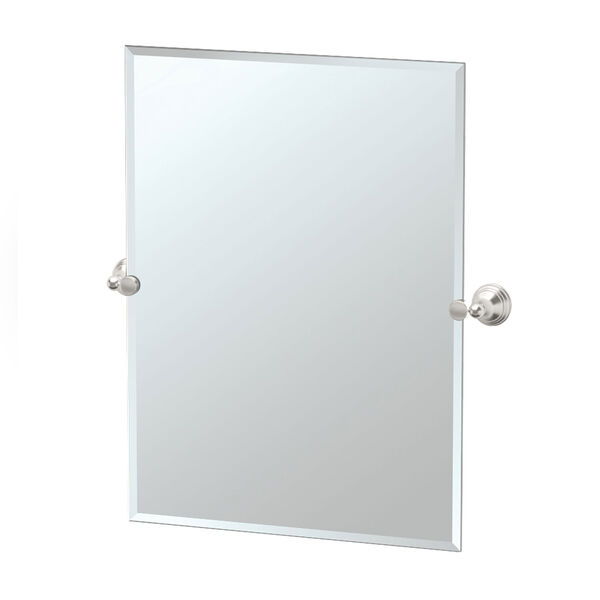 Charlotte Satin Nickel Tilting Rectangular Mirror, image 1