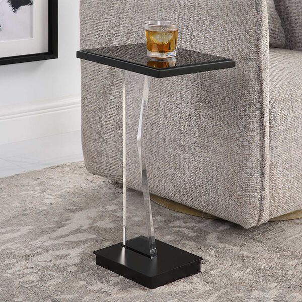 Angle White Black Contemporary Accent Table, image 3