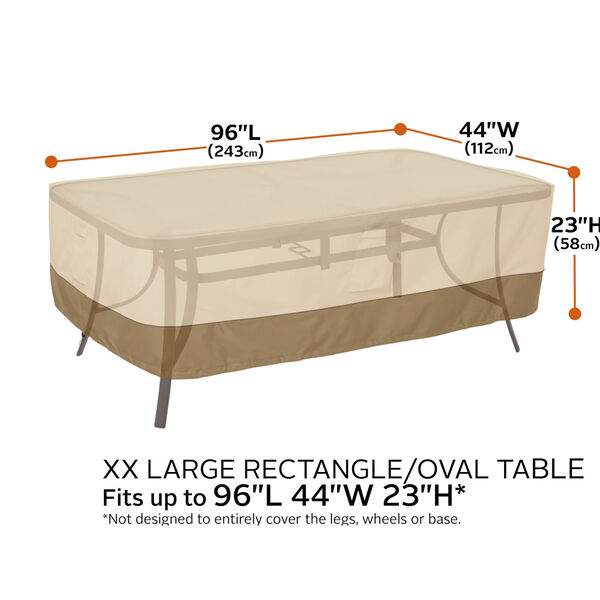 Ash Beige and Brown Rectangle Oval Patio Table Cover, image 4