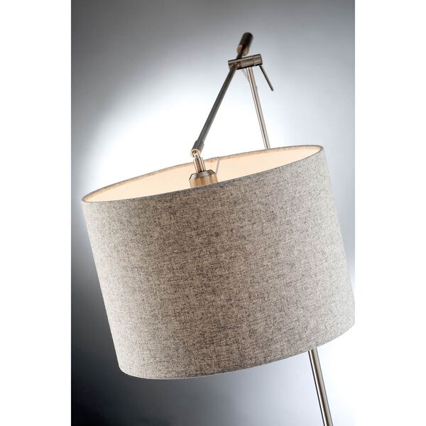 Lucilla Brushed Nickel One-Light Floor Lamp with Flannel Shade, image 2