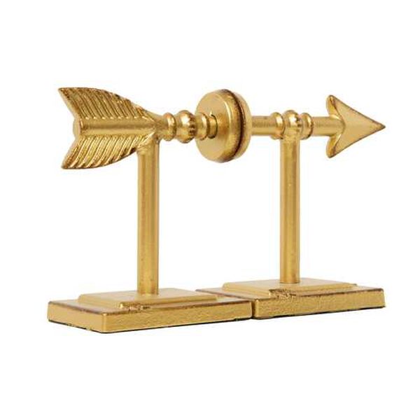 Gold Arrow Shaped Bookend, Set of 2, image 2