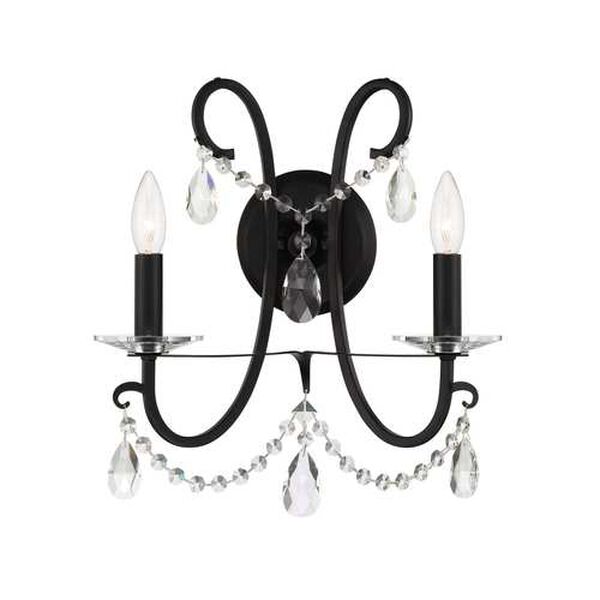 Othello Matte Black Two-Light Wall Sconce, image 2