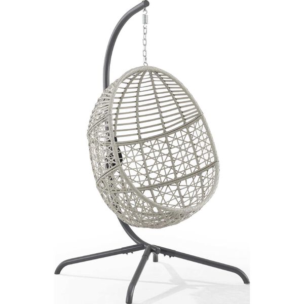 Lorelei Gray Light Gray Indoor Outdoor Wicker Hanging Egg Chair, image 6
