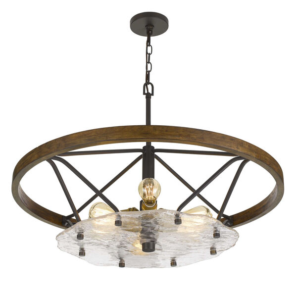 Sherrill Bronze and Natural Six-Light Chandelier, image 3