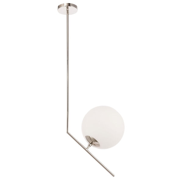 Ryland Chrome One-Light Pendant with Frosted White Glass, image 6