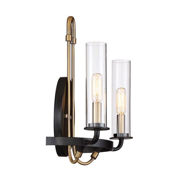 Whittier Vintage Black Two-Light Wall Sconce, image 3