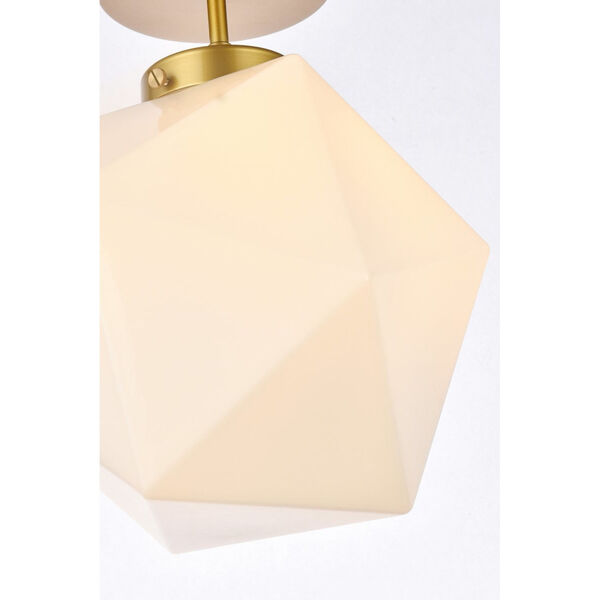 Lawrence Brass and White One-Light Semi-Flush Mount, image 4