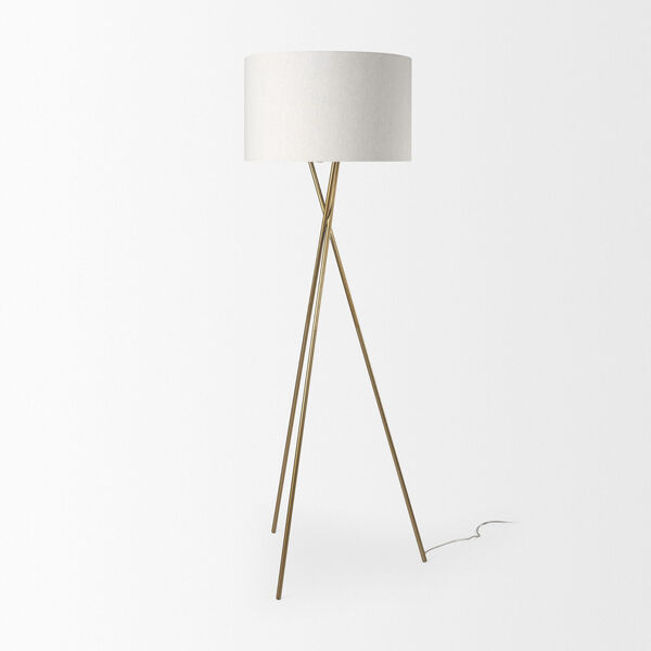 Ambrose Gold and Cream Floor Lamp, image 3