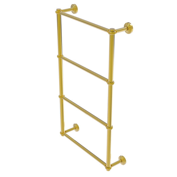 Waverly Place Polished Brass 30-Inch Four-Tier Ladder Towel Bar with Twisted Detail, image 1