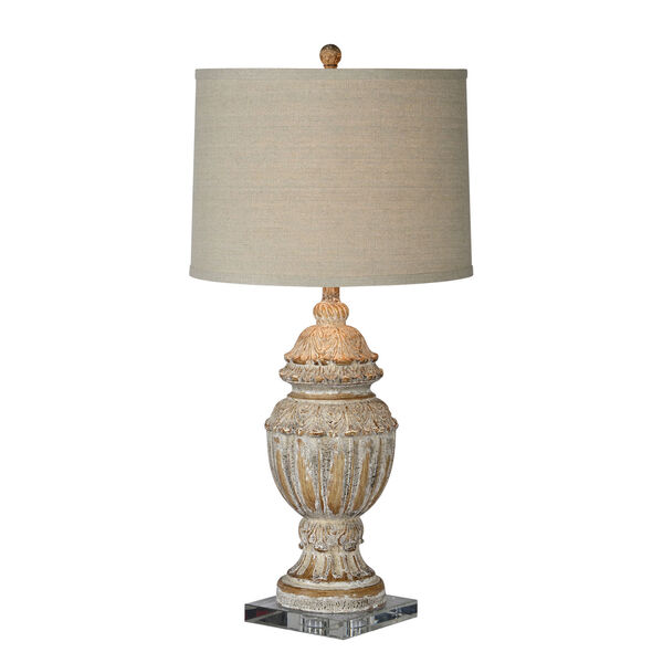 Macon Gray and Cream Distressed One-Light 33-Inch Table Lamp Set of Two, image 1