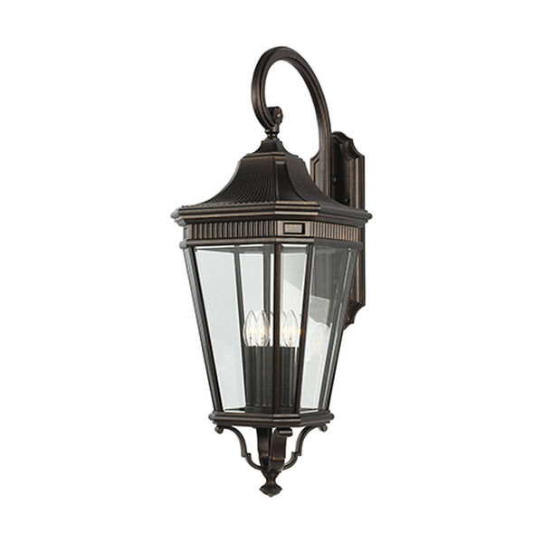 Castle Bronze 36-Inch Four-Light Wall Lantern with Clear Glass, image 1
