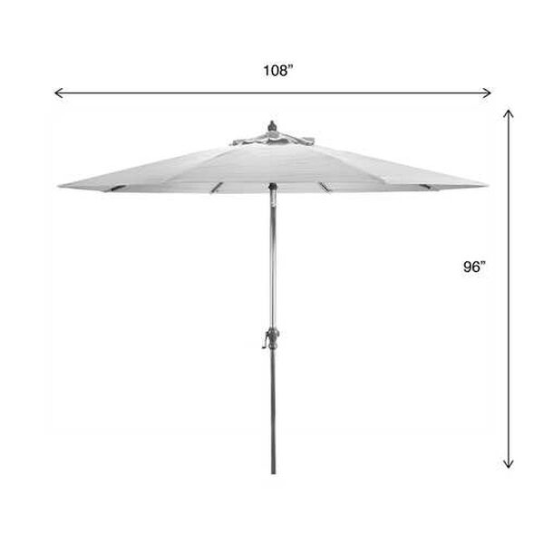 Gray 9-Feet Outdoor Patio Umbrella with Push Button Tilt and Crank Opening, image 3