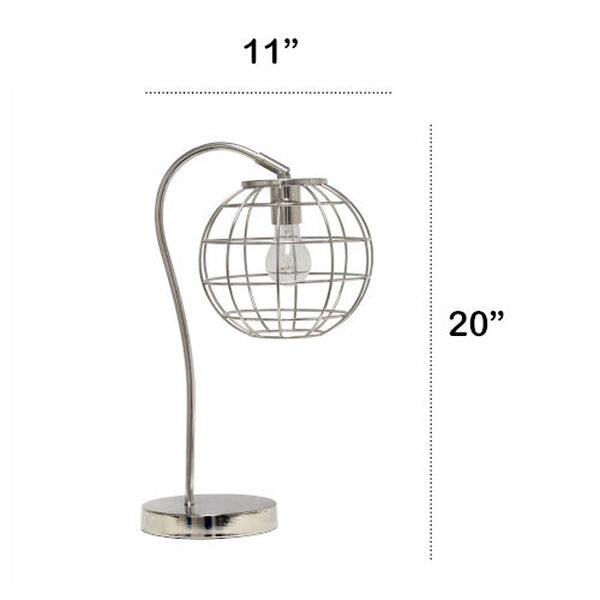 Wired Chrome One-Light Cage Table Lamp, image 3