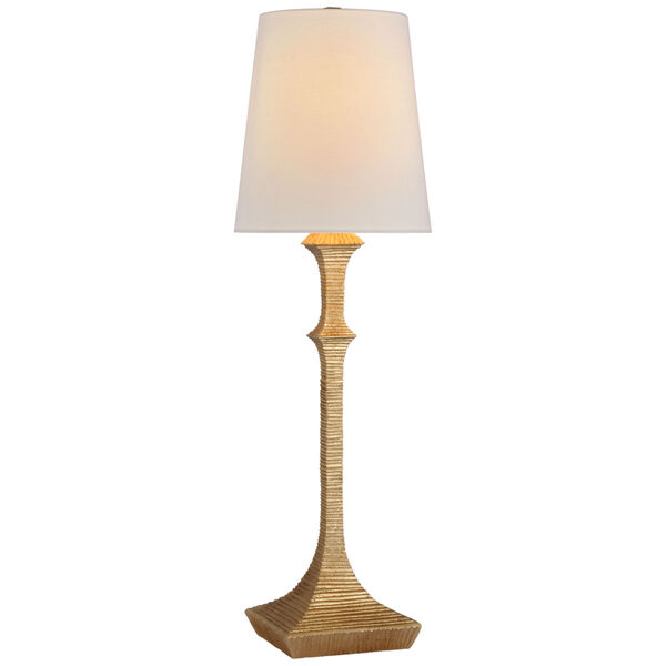 Briar Buffet Lamp in Gilded Iron with Linen Shade by Chapman  and  Myers, image 1