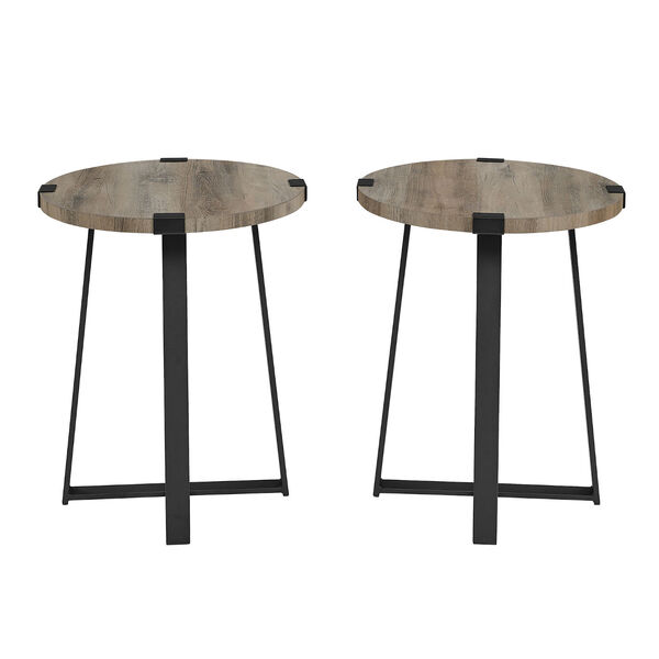 Mission Grey Wash Side Table, Set of Two, image 3