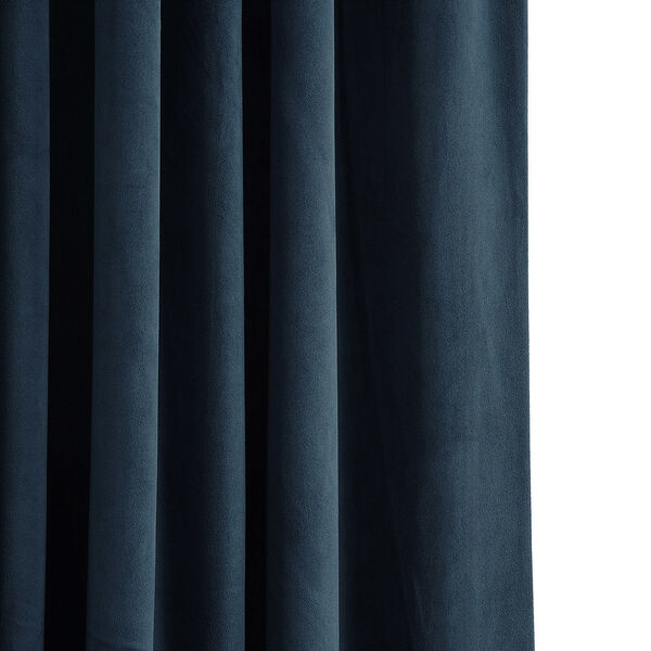 Signature Midnight Blue Blackout Velvet Pole Pocket Single Panel Curtain, 50 X 84, image 14