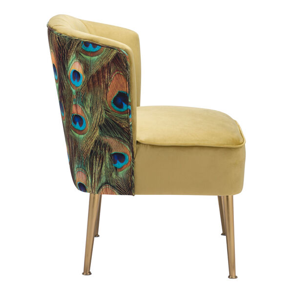 Tabitha Green and Gold Accent Chair, image 3