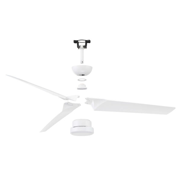 Roboto Matte White 52-Inch Downrod Ceiling Fans, image 4