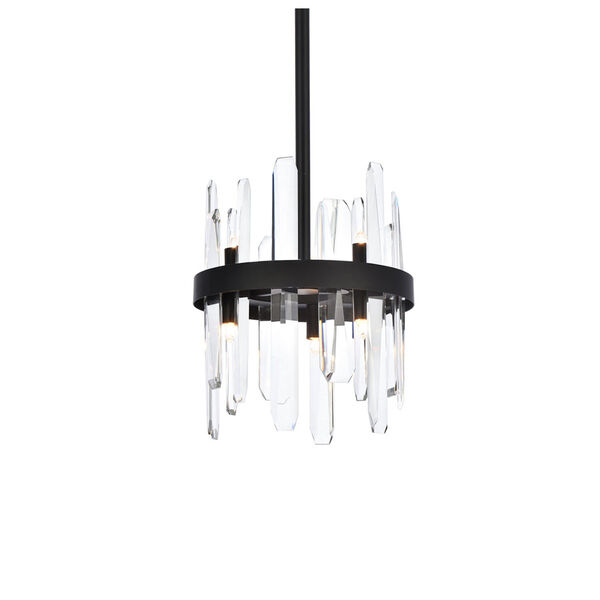 Serena Black and Clear 10-Inch Round Pendant, image 3