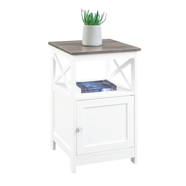 Oxford Driftwood and White End Table with Cabinet, image 3