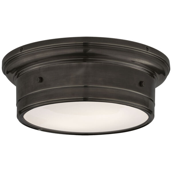 Siena Small Flush Mount in Bronze with White Glass by Studio VC, image 1