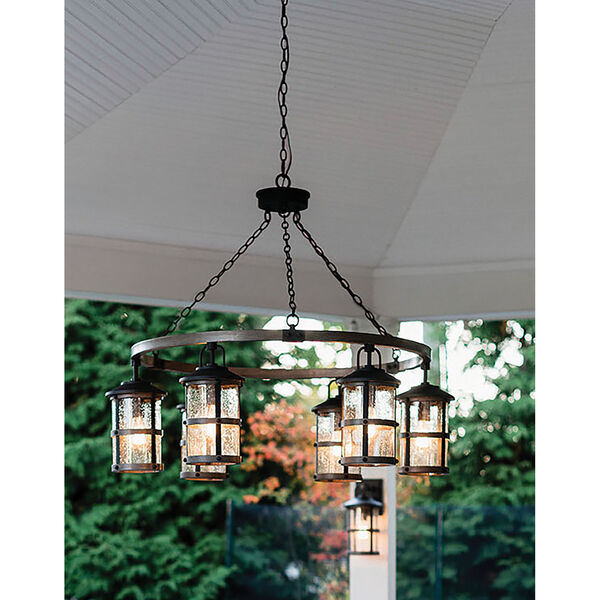 Lakehouse Aged Zinc Six-Light LED Outdoor Chandelier, image 4