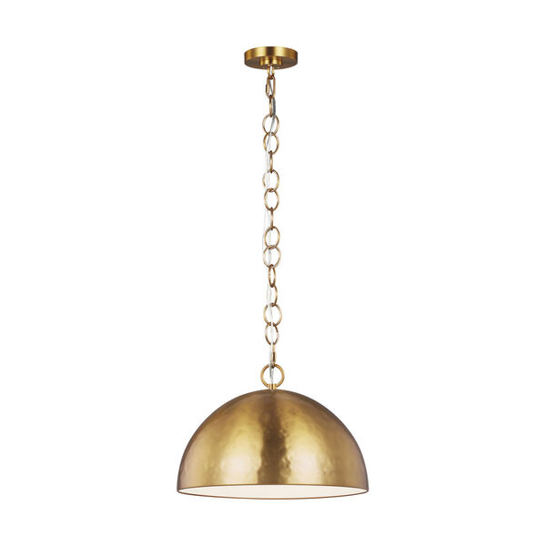 Whare Burnished Brass 15-Inch One-Light Title 24 Hammered Pendant, image 2